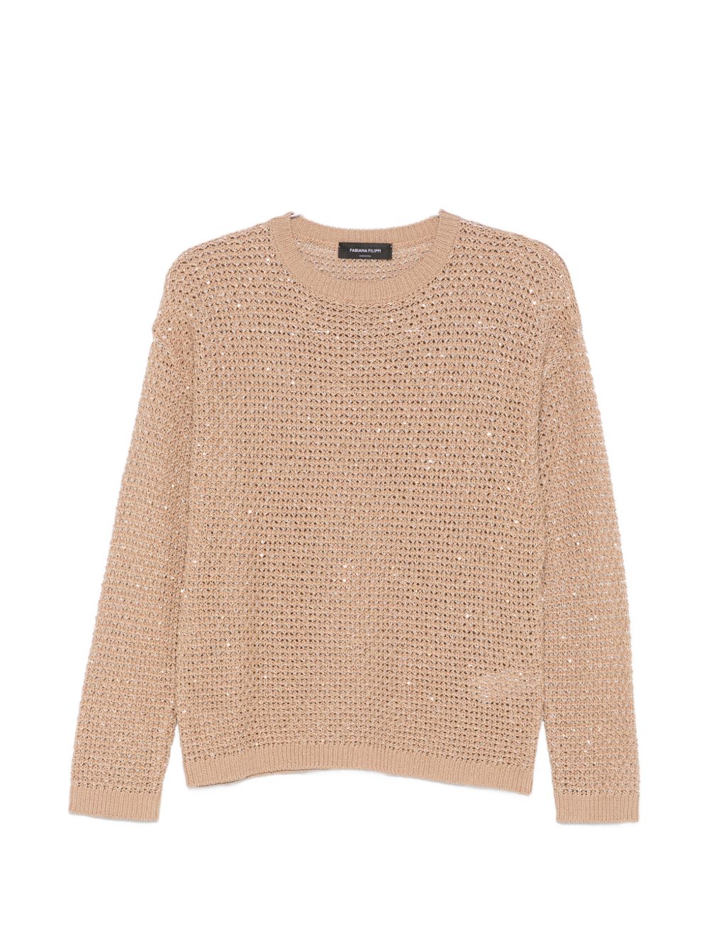 Fabiana Filippi Crewneck Sequin Sweater Beige beige