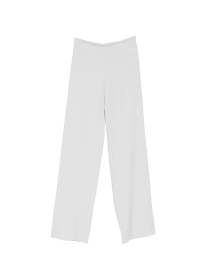 Emporio Armani Wide Leg Cady Trousers Light Grey