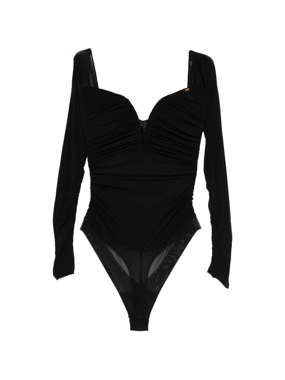 Elisabetta Franchi Off-Shoulder Stretch Bodysuit Black