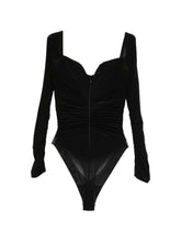 Elisabetta Franchi Off-Shoulder Stretch Bodysuit Black