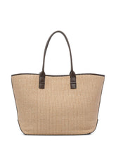 Hogan Medium Raffia Tote Bag Beige