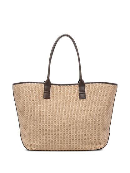 Hogan Medium Raffia Tote Bag Beige