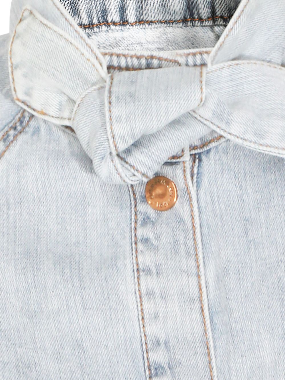 Zimmermann Bow-Tie Cotton Denim Shirt Clear Blue