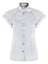 Zimmermann Bow-Tie Cotton Denim Shirt Clear Blue