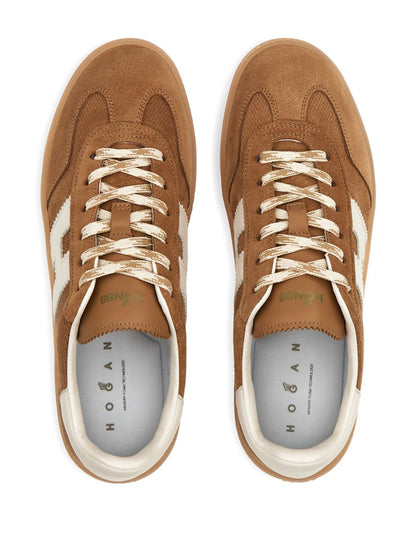 Hogan Cool Leather Panelled Sneakers Leather Brown