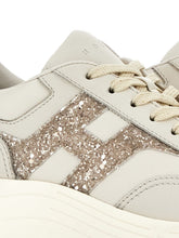 Hogan Hi-Fi Glitter Platform Sneakers Ivory