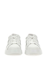 Hogan Rebel Wavy Leather Sneakers Silver