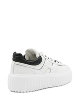 Hogan H-Stripes Leather Platform Sneakers White