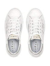 Hogan Platform Leather Lace-Up Sneakers Silver