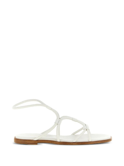 Gianvito Rossi Leather Flat Sandals White white