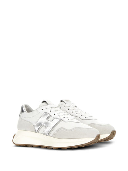 Hogan H641 Leather Low-Top Sneakers Silver