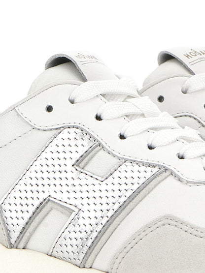 Hogan H641 Leather Low-Top Sneakers Silver
