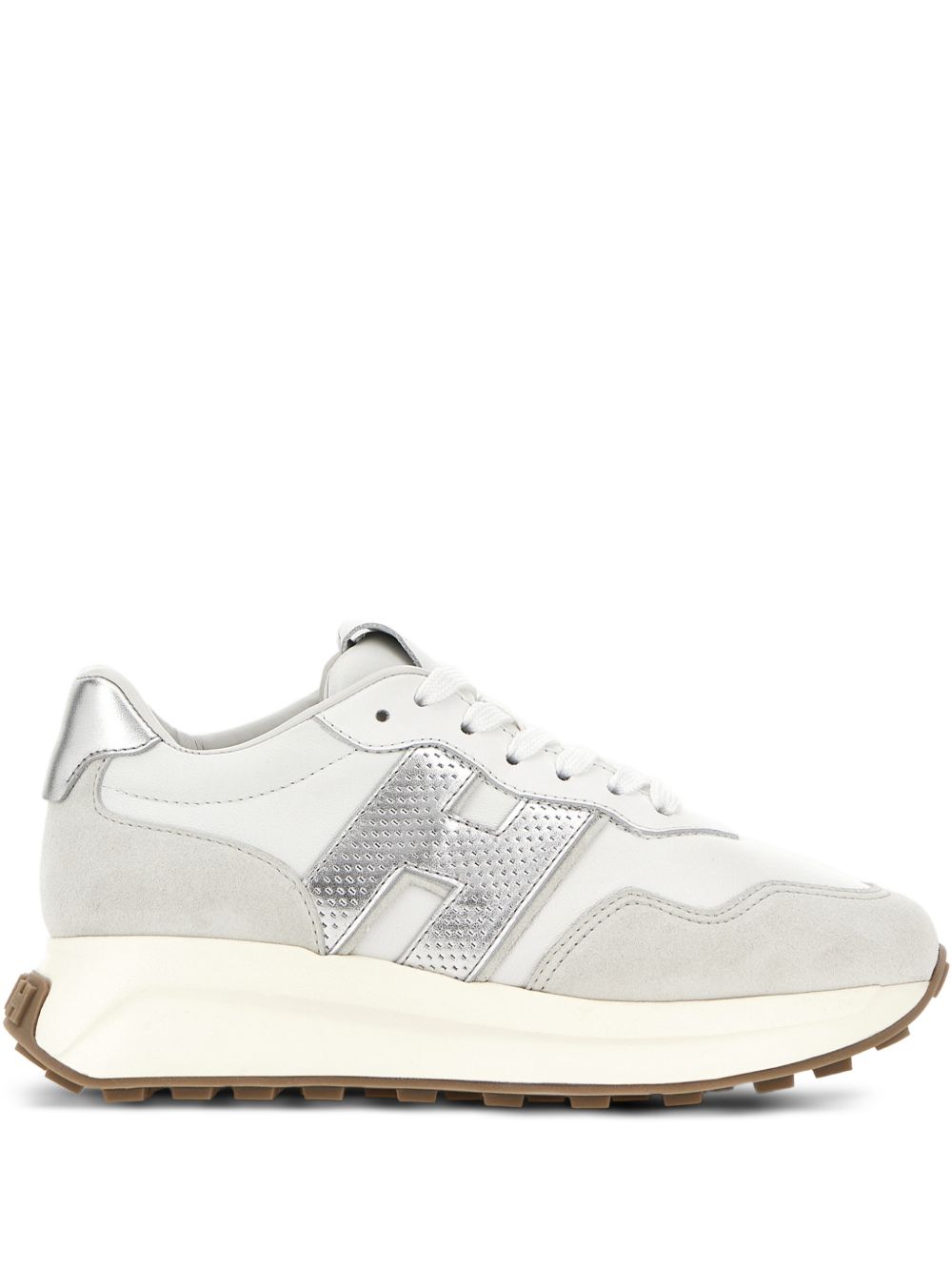 Hogan H641 Leather Low-Top Sneakers Silver