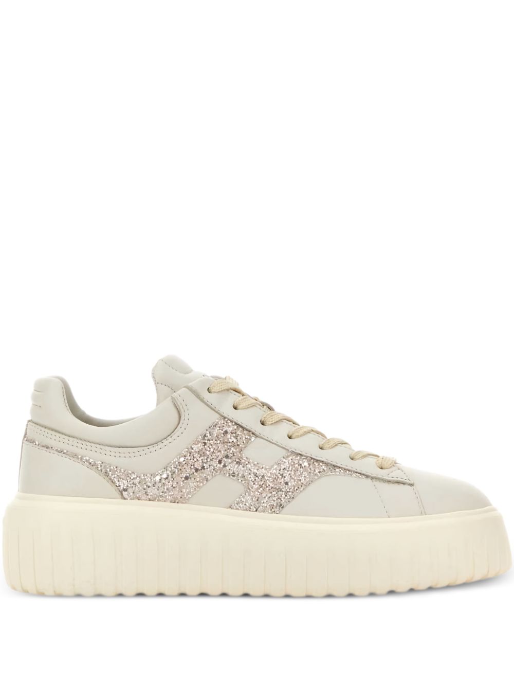 Hogan H-Stripes Nappa Leather Sneakers Beige