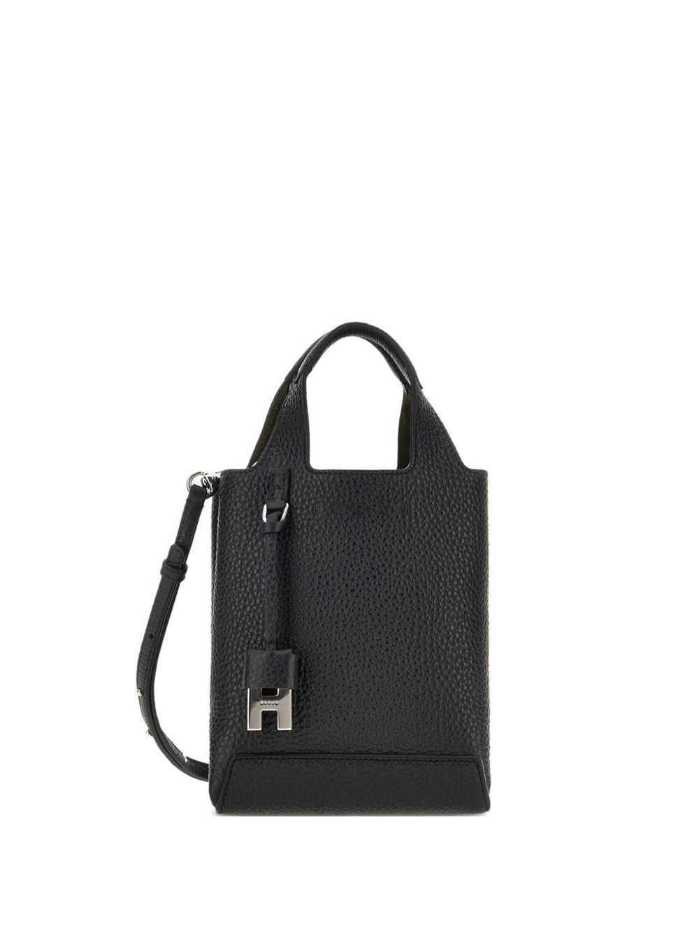 Hogan Mini Leather Tote Shopper Black