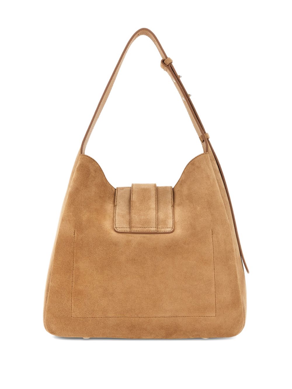 Hogan Suede Shoulder Hobo Bag Beige beige
