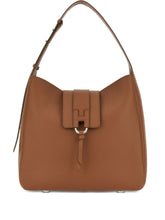 Hogan Leather Hobo Shoulder Bag Brown leather brown