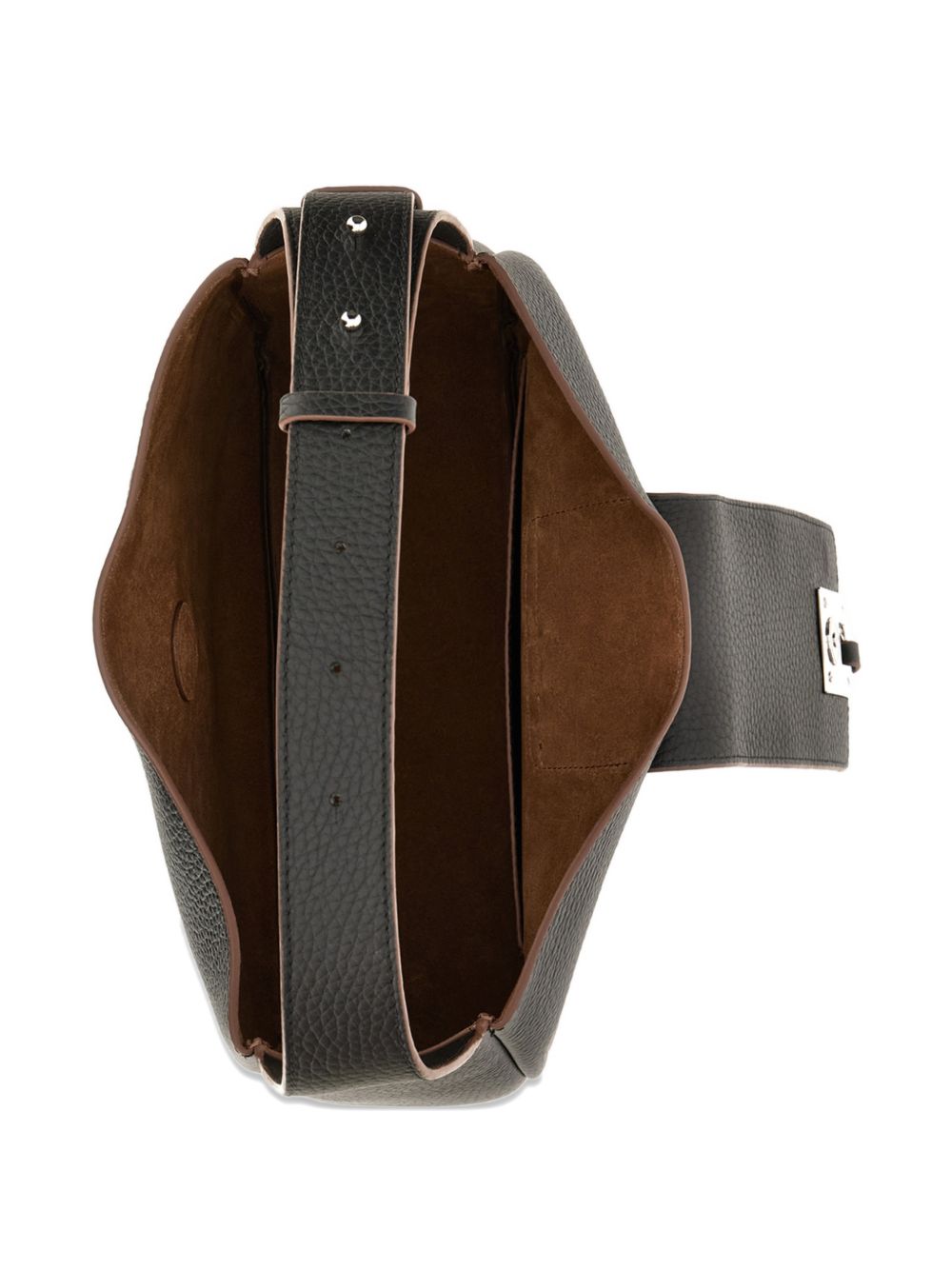 Hogan Grained Leather Hobo Bag Black