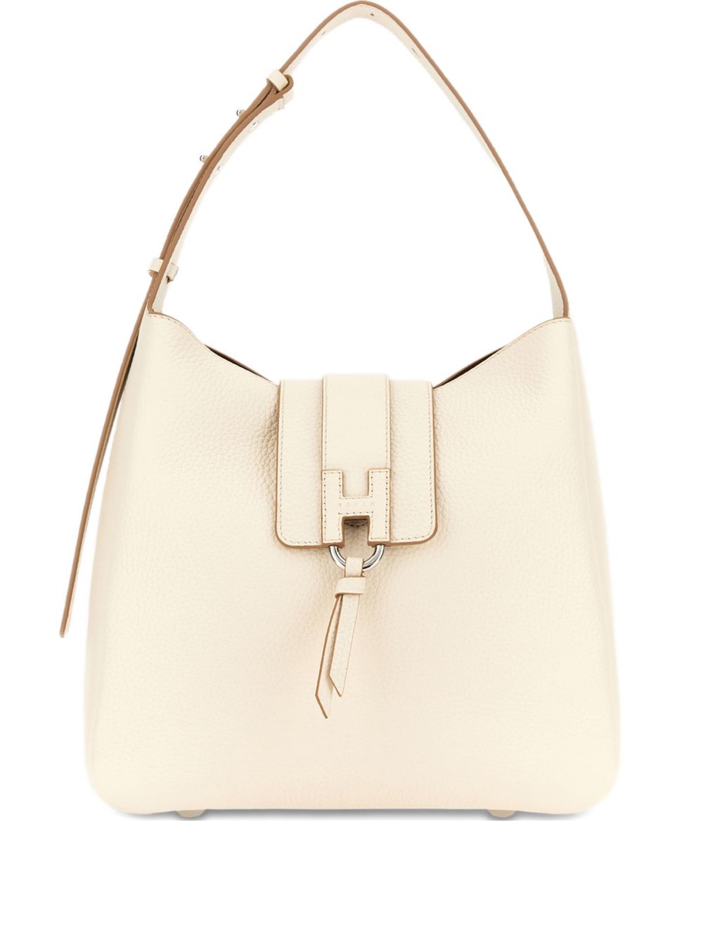 Hogan Calfskin Hobo Bag White White