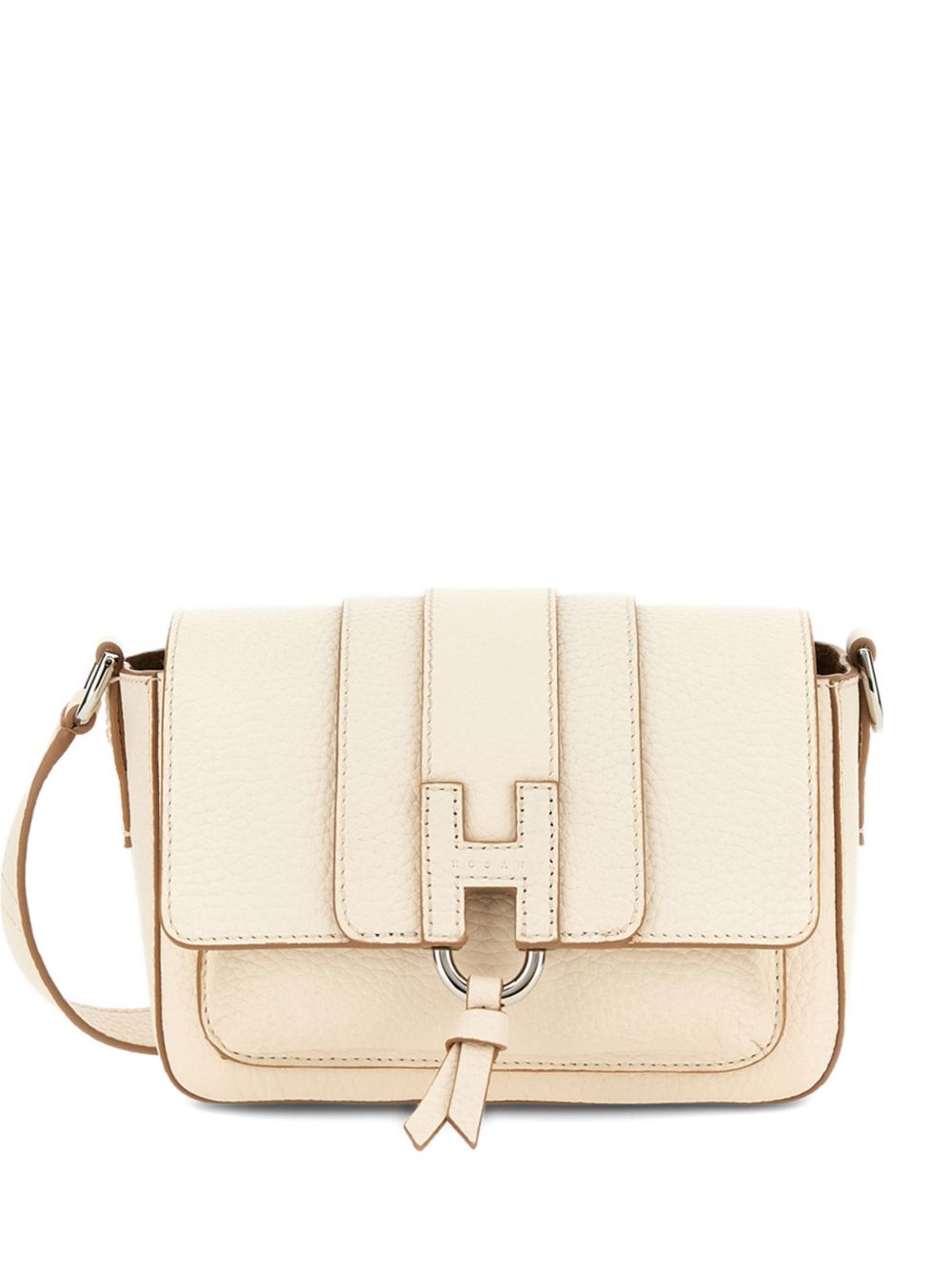 Hogan Shoulder Leather Crossbody Bag White