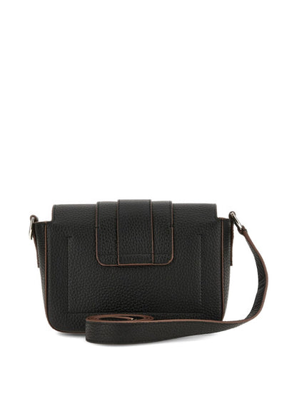 Hogan Grained Leather Crossbody Bag Black
