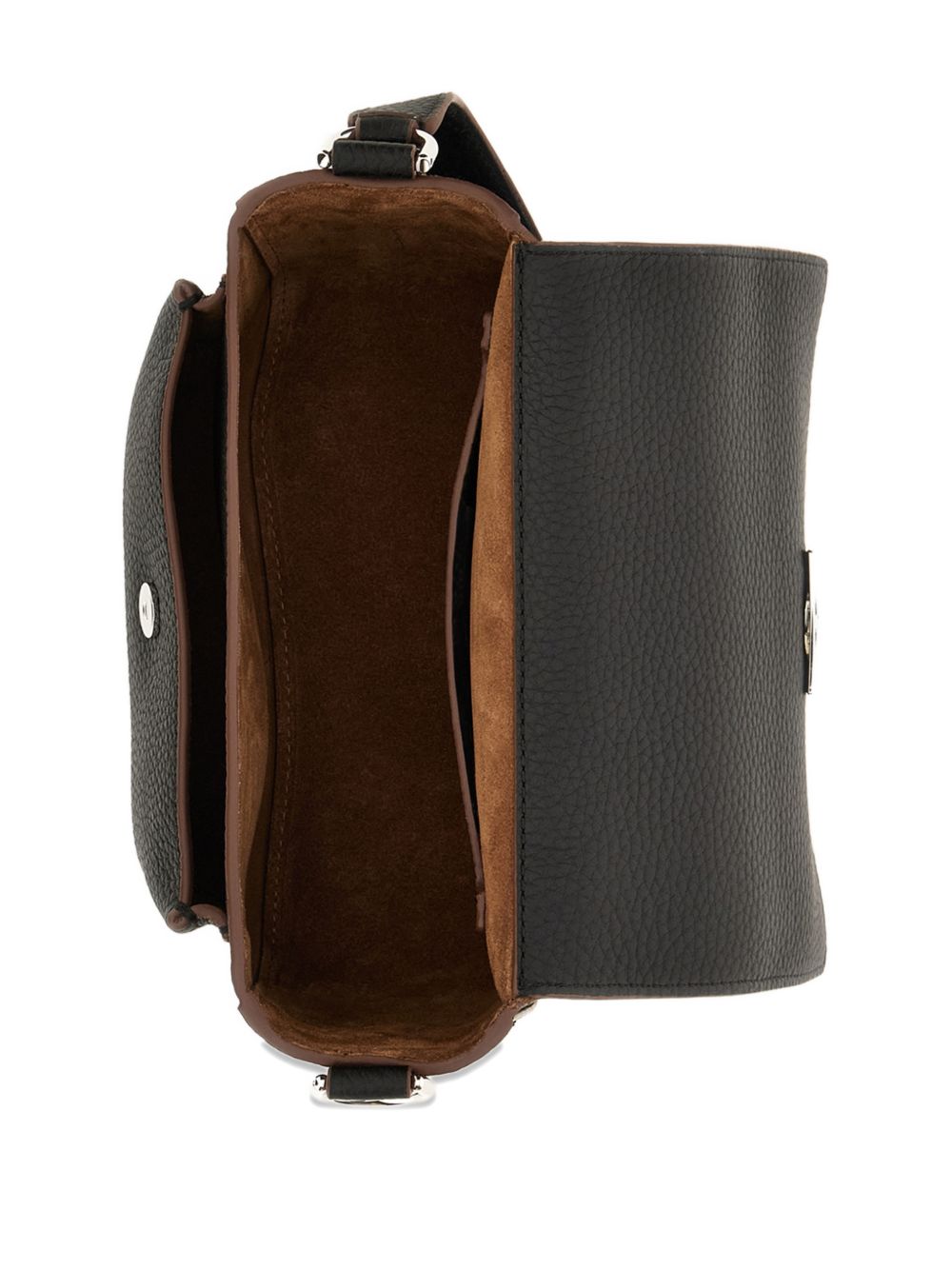 Hogan Grained Leather Crossbody Bag Black