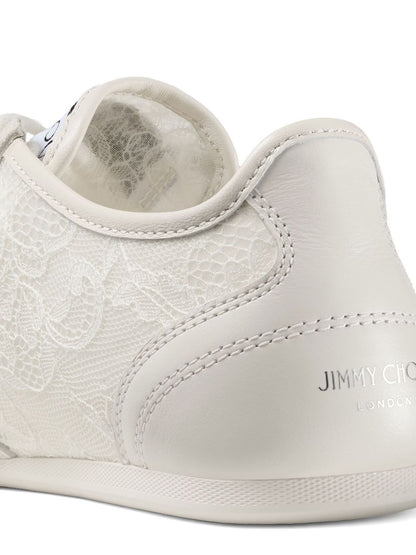 Jimmy Choo Sunny Leather Lace-Up Sneakers White