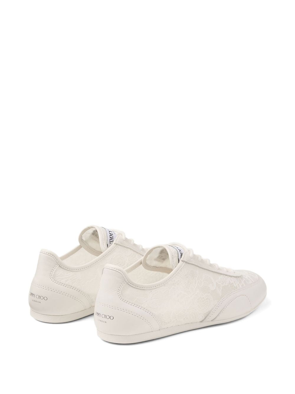 Jimmy Choo Sunny Leather Lace-Up Sneakers White
