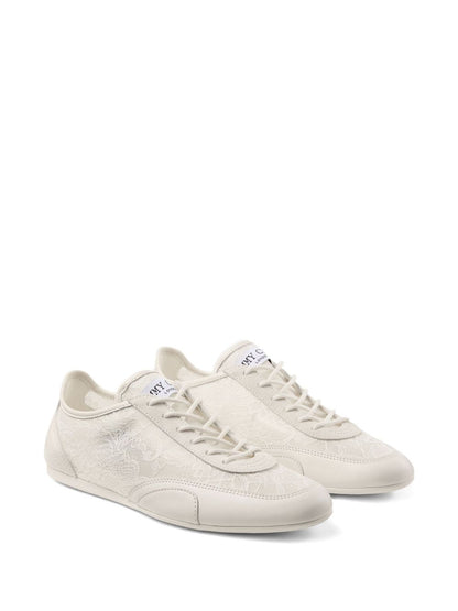 Jimmy Choo Sunny Leather Lace-Up Sneakers White