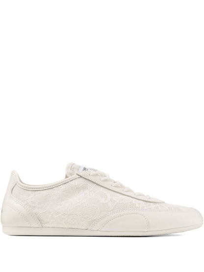 Jimmy Choo Sunny Leather Lace-Up Sneakers White
