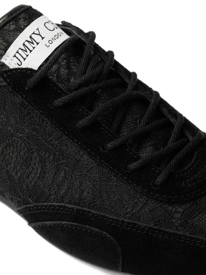 Jimmy Choo Sunny Lace-Up Leather Sneakers Black