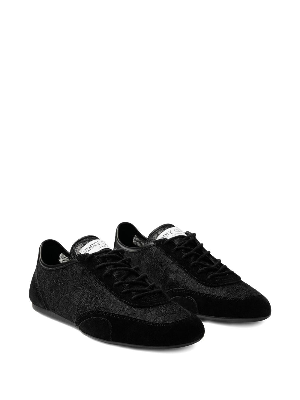 Jimmy Choo Sunny Lace-Up Leather Sneakers Black