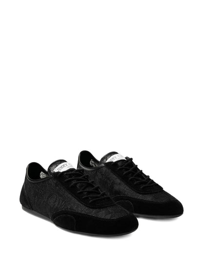 Jimmy Choo Sunny Lace-Up Leather Sneakers Black