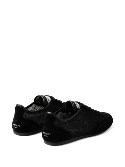 Jimmy Choo Sunny Lace-Up Leather Sneakers Black