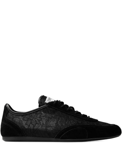 Jimmy Choo Sunny Lace-Up Leather Sneakers Black