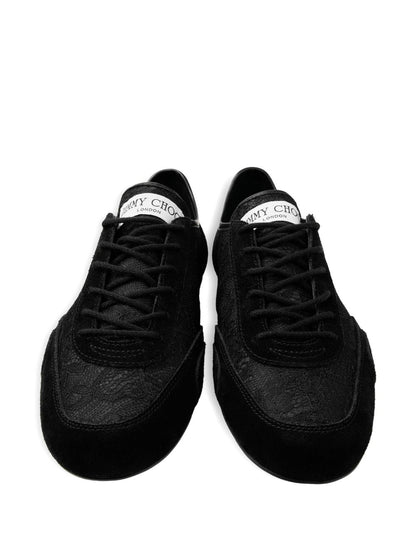 Jimmy Choo Sunny Lace-Up Leather Sneakers Black