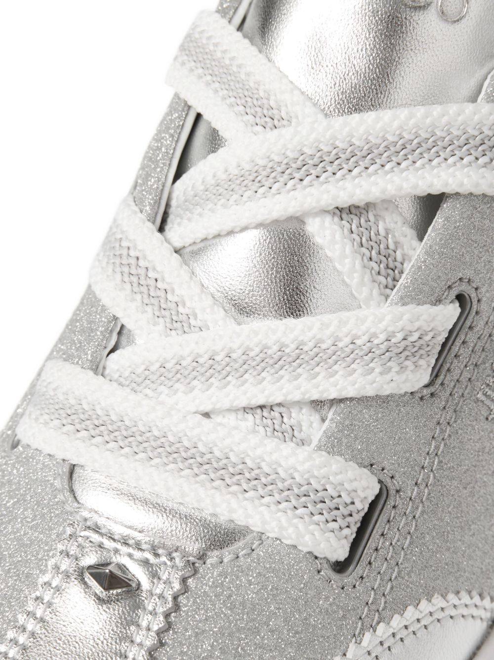 Jimmy Choo Diamond Light Glitter Sneakers Silver