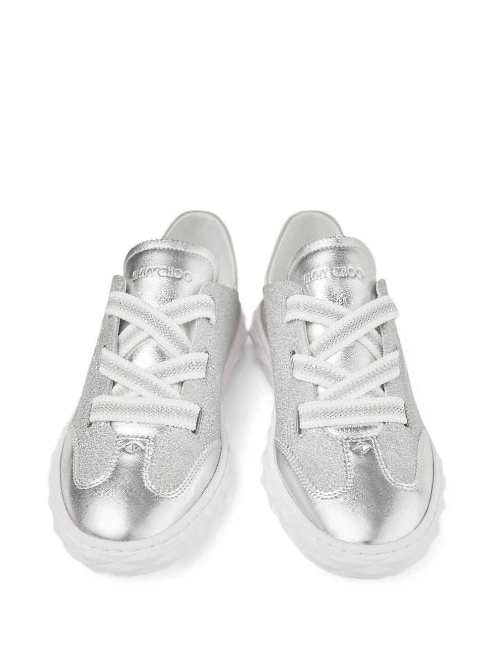 Jimmy Choo Diamond Light Glitter Sneakers Silver
