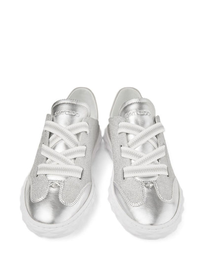 Jimmy Choo Diamond Light Glitter Sneakers Silver