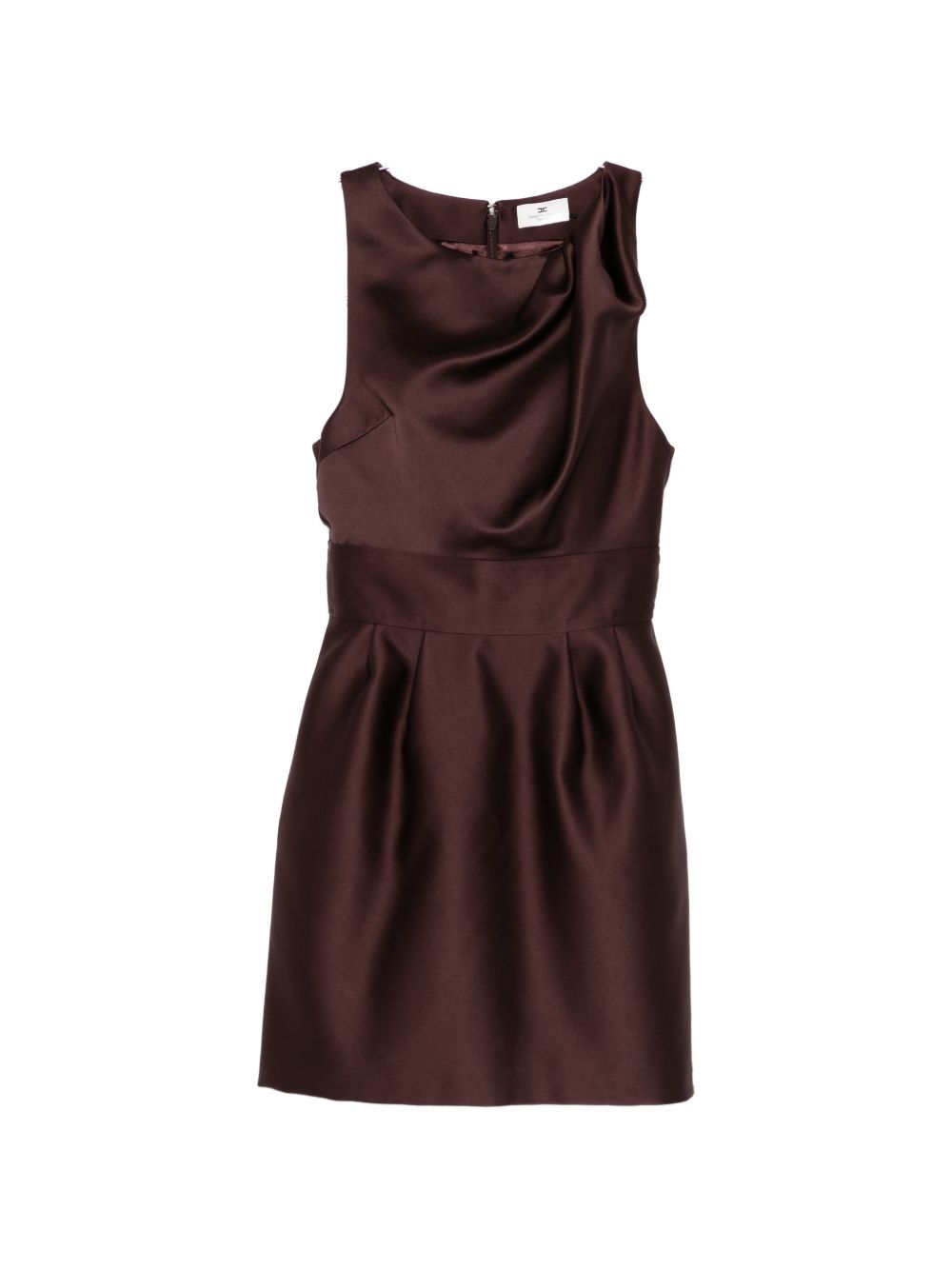 Elisabetta Franchi Draped Mini Dress Brown
