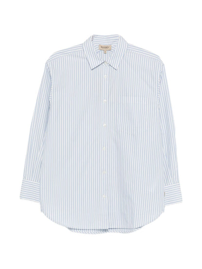 Woolrich Striped Cotton Shirt Clear Blue