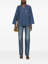 Valentino VLogo Denim Shirt Blue