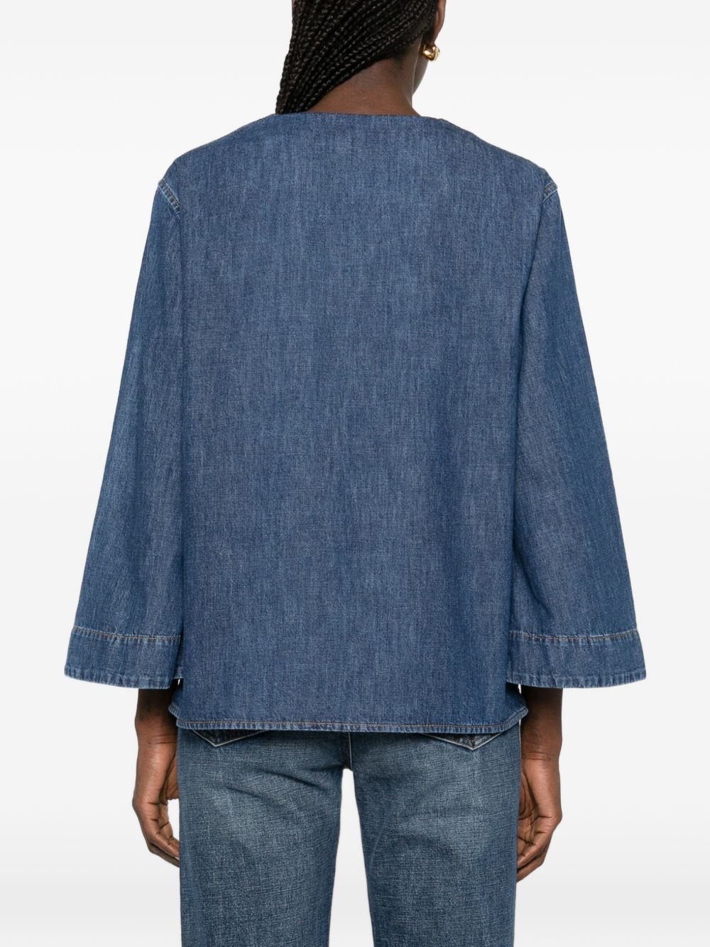 Valentino VLogo Denim Shirt Blue