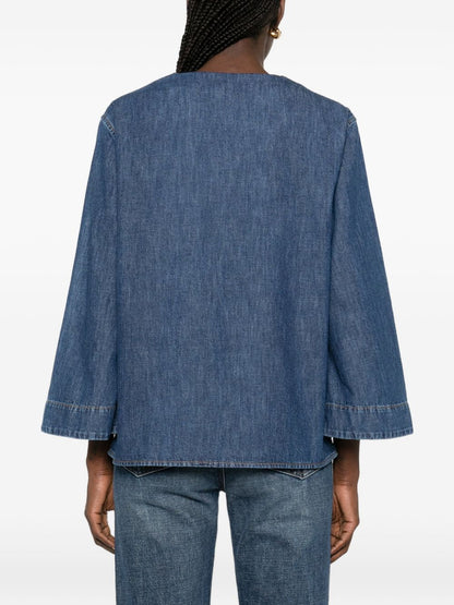 Valentino VLogo Denim Shirt Blue