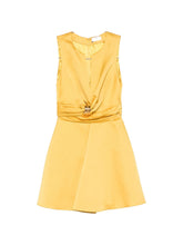 Elisabetta Franchi Gathered Sleeveless Mini Dress Yellow