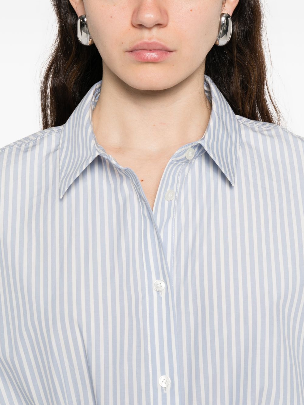 Woolrich Striped Cotton Shirt Clear Blue