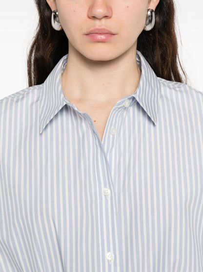 Woolrich Striped Cotton Shirt Clear Blue