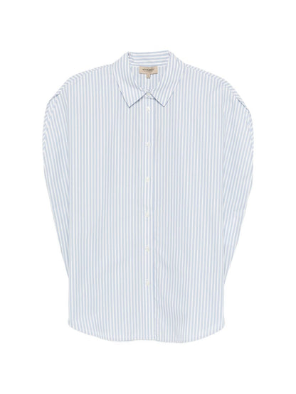 Woolrich Striped Cotton Shirt Clear Blue