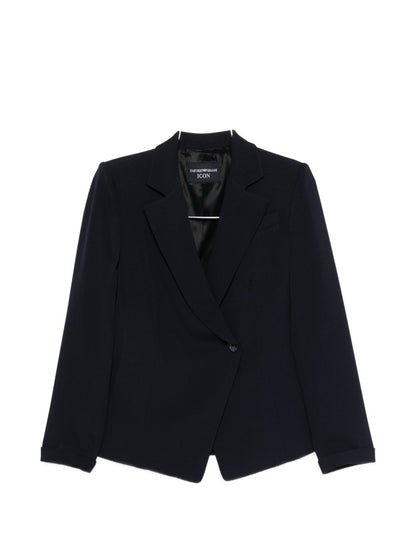 Emporio Armani Double-Breasted Viscose Blazer Blue