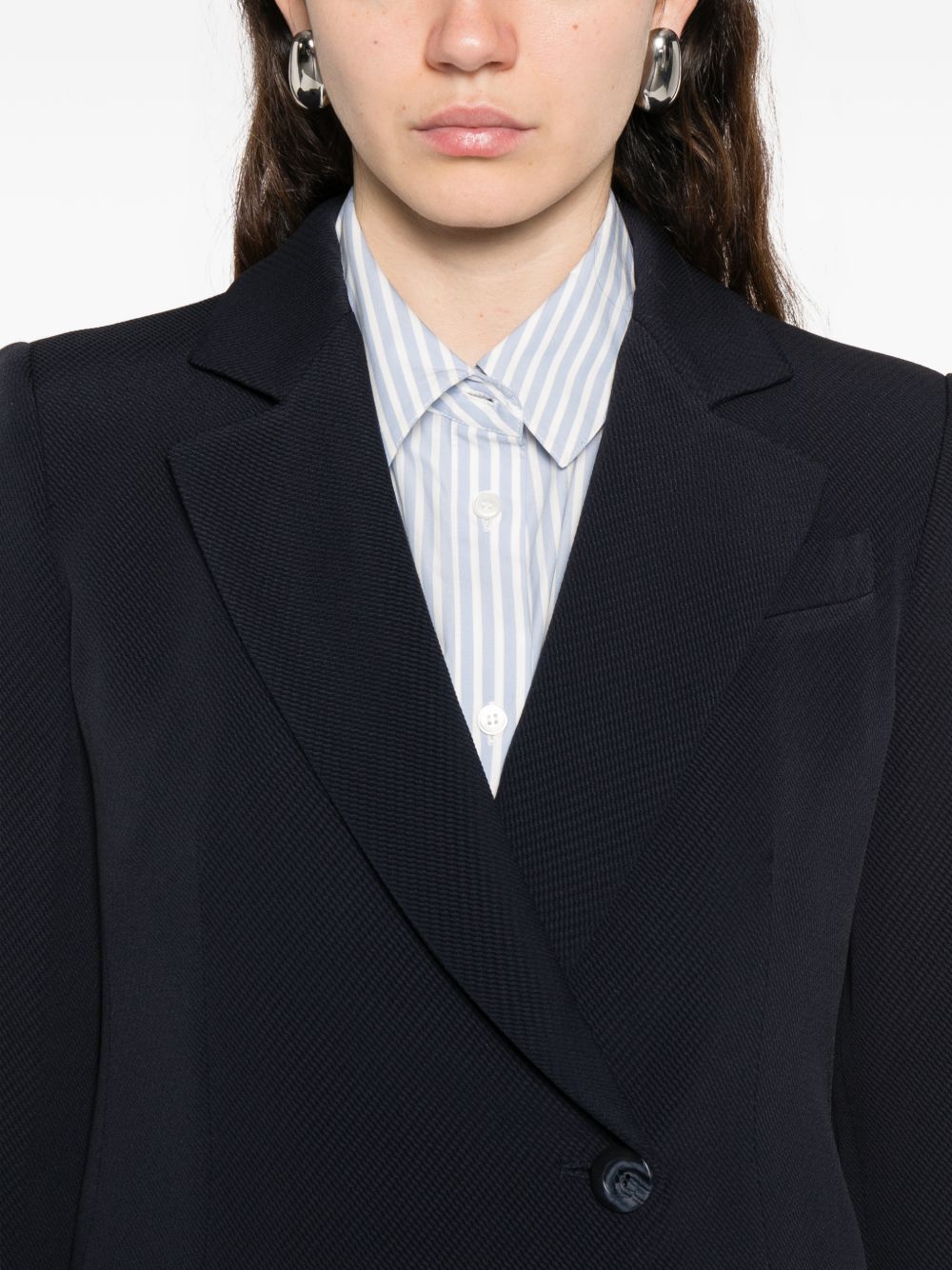 Emporio Armani Double-Breasted Viscose Blazer Blue
